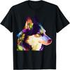 Husky Buntes Pop Art Porträt Für Hundehalter Chukcha Sibe Männer Frauen Mädchen Kinder T-Shirt