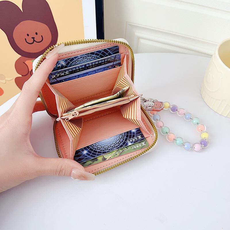 Cartoon Card Holder & Wallet: Cute Gift for Women & Students, Portable Storage Bag with Hanging Ornament