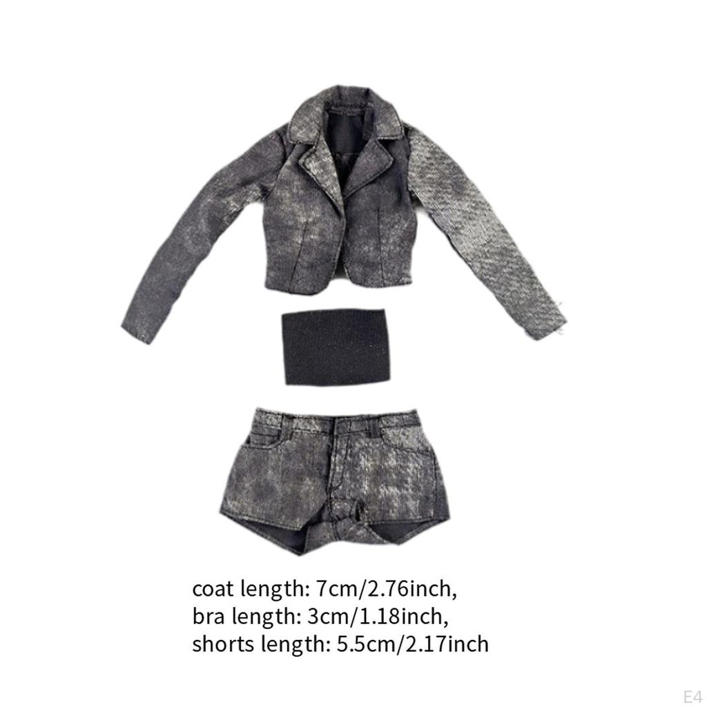 1/6 Maßstab Mode-Set mit kurzer Jacke, Shorts und Tube Top für Puppenmodelle