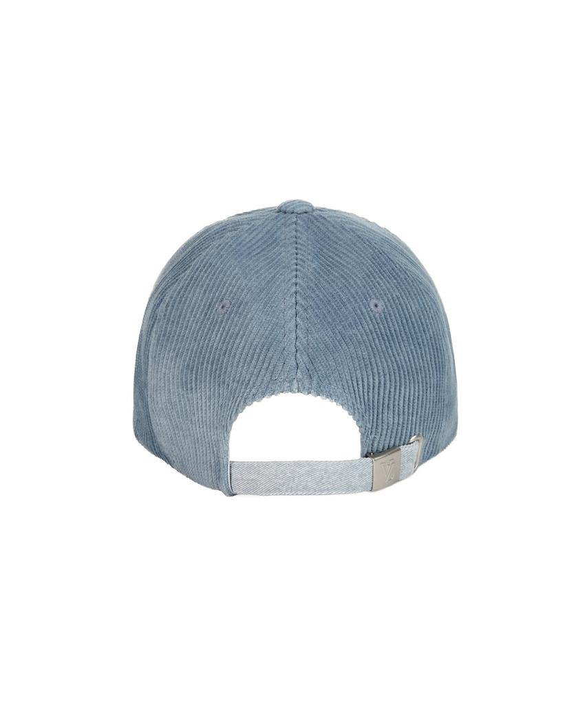 Bajal 3D Monogram Pigment Washed Corduroy Oversized Ball Cap Sky