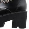 8cm Heels 2024 Large Chain Thick Bottom Waterproof Platform Women's Shoes Thick High Heels Short Women's Boots Lhx