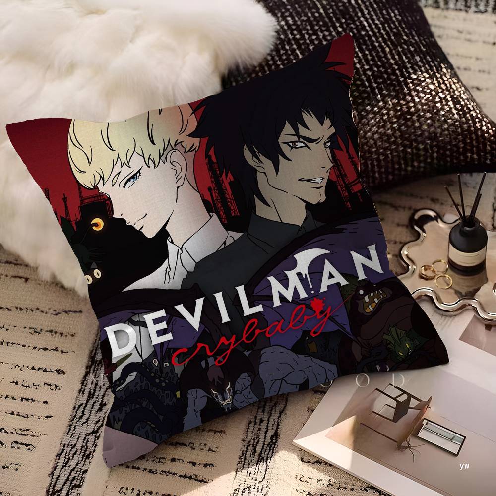 Devilman Cartoon Crybaby Office Cushion Pillowcase Car Cushion Cover45X45CM Lumbar Pillowcase Sofa Pillowcover