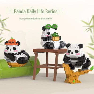 Panda-Bausteine: Pädagogisches Kleinpartikelspielzeug, kompatibel mit Lego für Kinder, Jungen und Mädchen, Puzzle-Modell-Ornamente