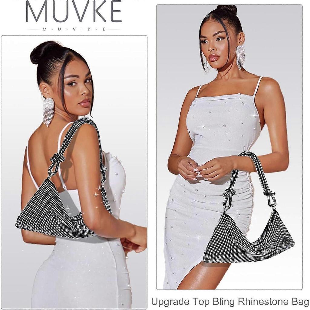 Sac à Main Strass Sac de Soirée Scintillant Argent Diamant Pochette Sacs à Main pour Femmes, Sac à Main Strass Bal de Promo Sac Hobo