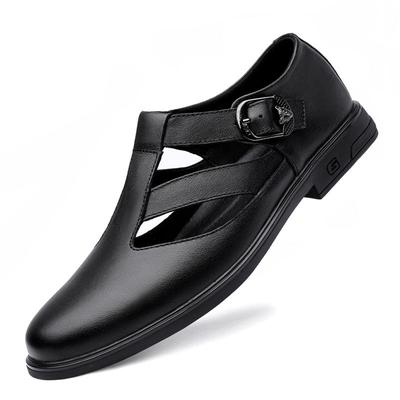 Luxury Brand Genuine Leather Men Sandals Moccasins Man Business Dress Sandals Italian Style Handmade Leather Shoes Men Sandalias