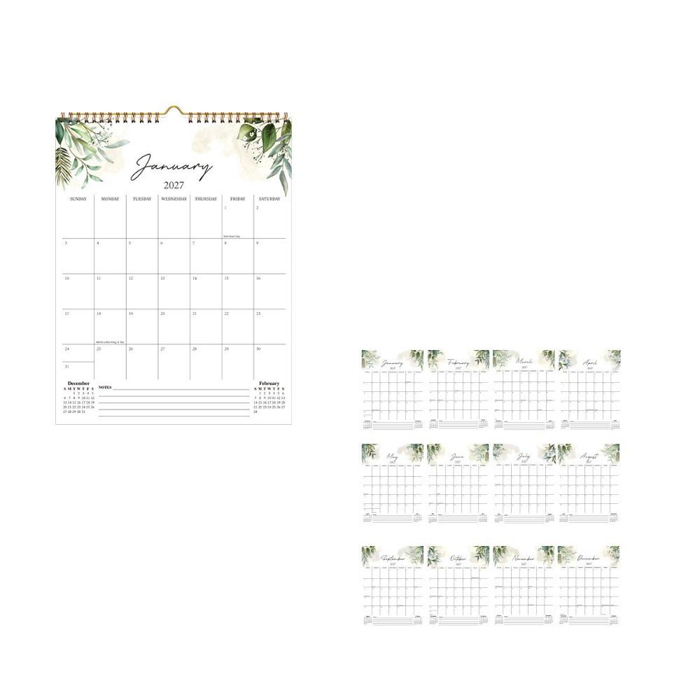 Portable 2027 Wall Calendar with Large Grid Calendar Planner Hanging Calendar Schedule Organizer