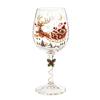 Klares Borosilikatglas Weihnachts-Stielweinglas, Schneemann/Weihnachtsmannkranz/Elch/Weihnachtsbaum Handbemalt, Einzigartige Austauschgeschenke Kreatives Stielglas