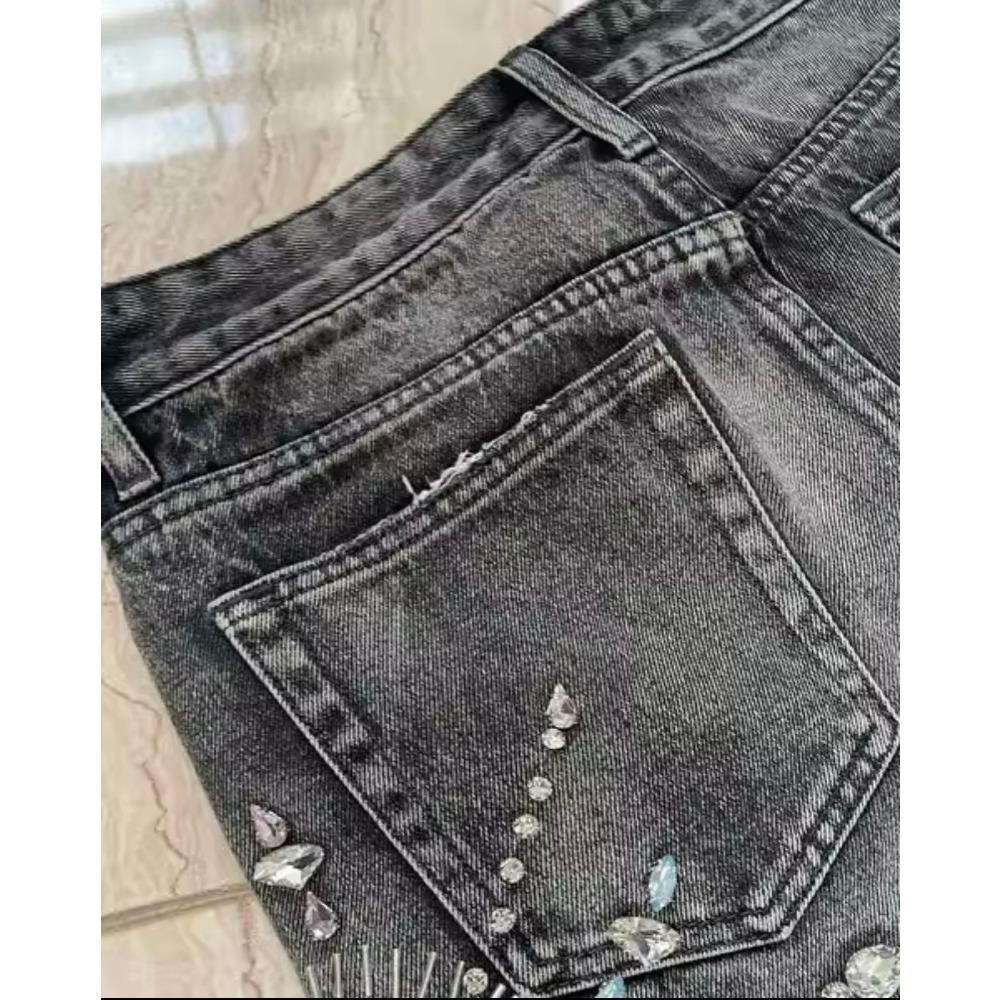 ZYLLO Y2K Streetwear Shorts Jeans Männer Frauen Harajuku Hip Hop Gothic Mauerwerk Retro Locker Denim Fitnessshorts Lässige Basketballshorts