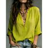 Women S Casual V Neck Long Sleeve Solid Color Shirt