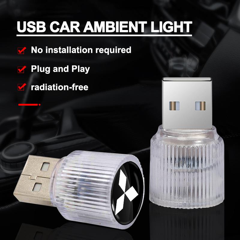 New USB LED Car Light Auto Interior Atmosphere Light For Mitsubishi ASX I200 Outlander Pajero Eclipse Lancer