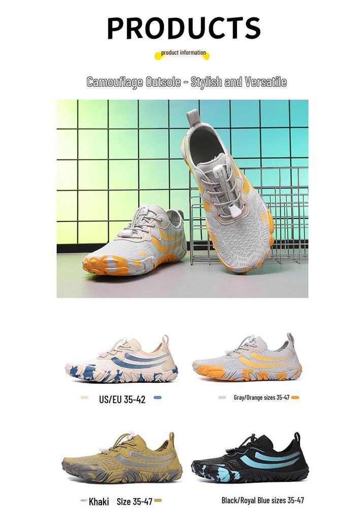 Unisex Quick-Dry Five-Finger Shoes for Yoga, Beach, Swimming, Hiking, Rafting, and Fishing