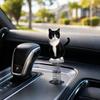 Cat Spring Car Rocking Black White Cat Figurine 2d Flat Acrylic Swaying Dashboard