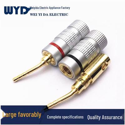 Vergoldeter Kupfer 2MM Bananenstecker für Leistungsverstärker & Lautsprecher, Lötloser Aluminium-Stecker