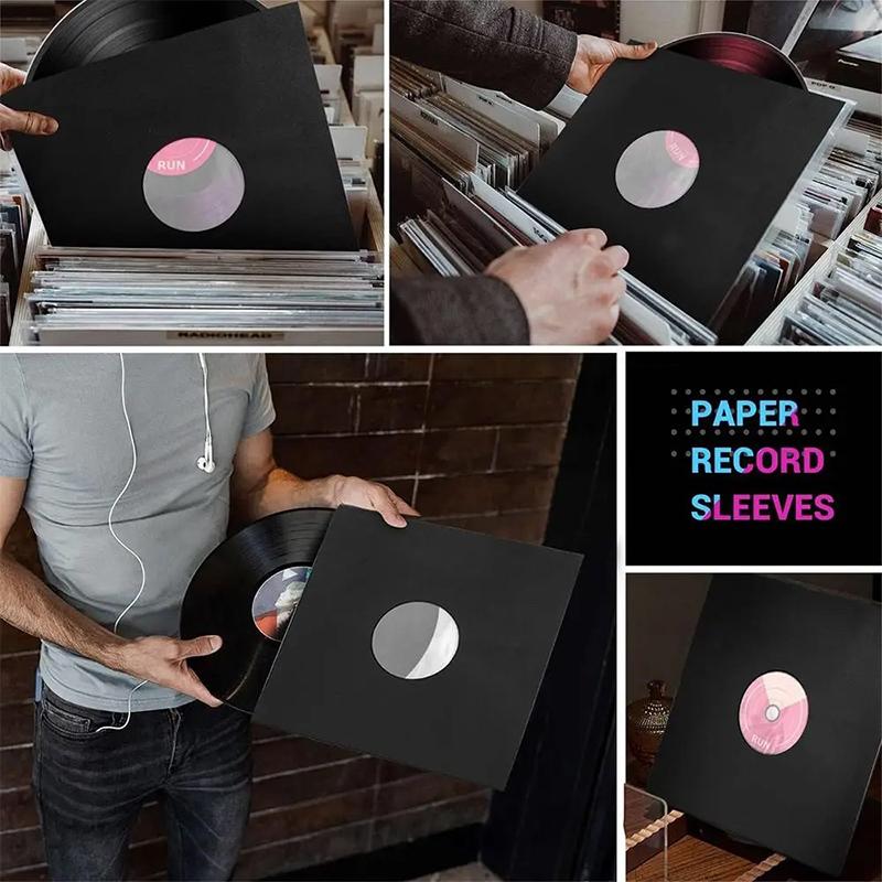 7/10/12 Inch Vinyl Records Sleeve LP Record Cover Resealable Outer Sleeves Composite Kraft Paper Bag Vinyl Record Storage Bags gray