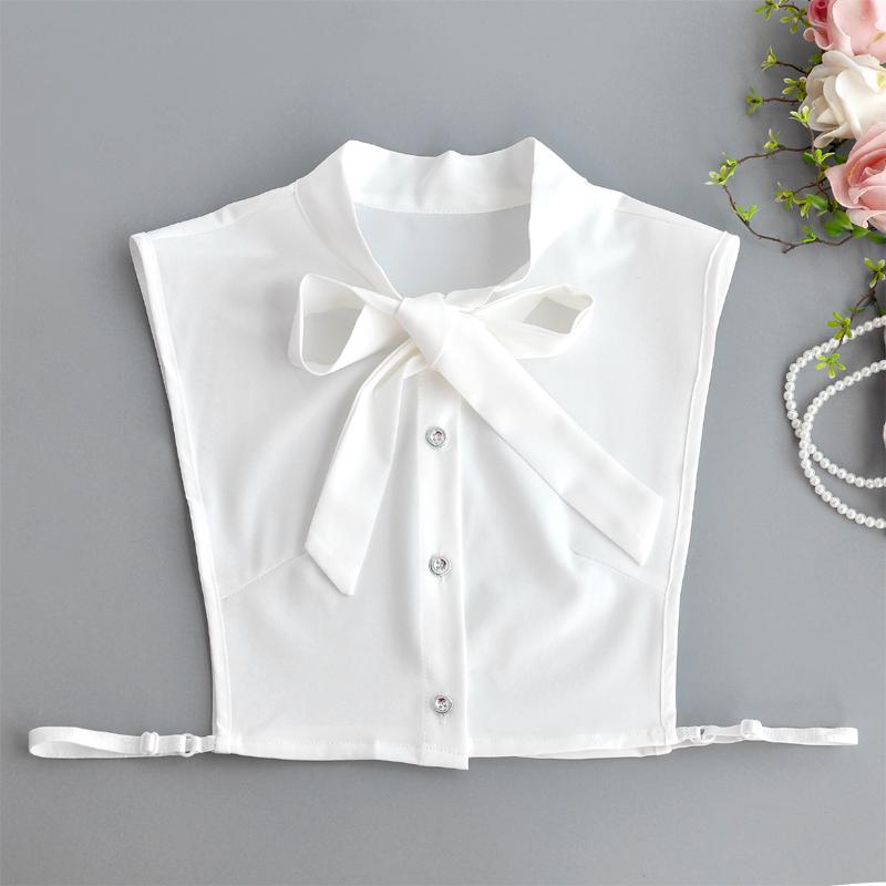 White Women Lace Fake Collar Tie False Collar Black Fashion Ruffle Detachable Collar Lapel Blouse Top Women Clothes Accessory
