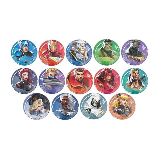 Small Planet Marvel Marvel Rivals Can Badge A (Set of 14, Approx. 5.6x5.6cm / 56) - Complete Set in Blind Packaging