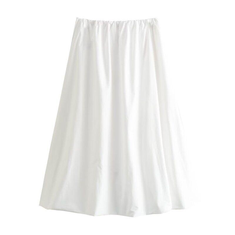 Fashion Style 2024 Spring New Arrival Women's Clothing Loose Easiest for Match High Waist Midi Skirt Mid Length Long Length Skirt 1255402