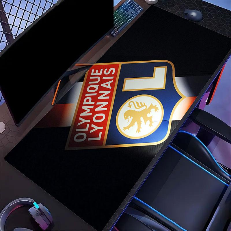 Olympique Lyonnais Football Team Mouse Pad, Large Gaming Desk Mat, Non-slip XXL Mousepad for Laptop & Tablet, Mini PC Playmat with Stitched Edges