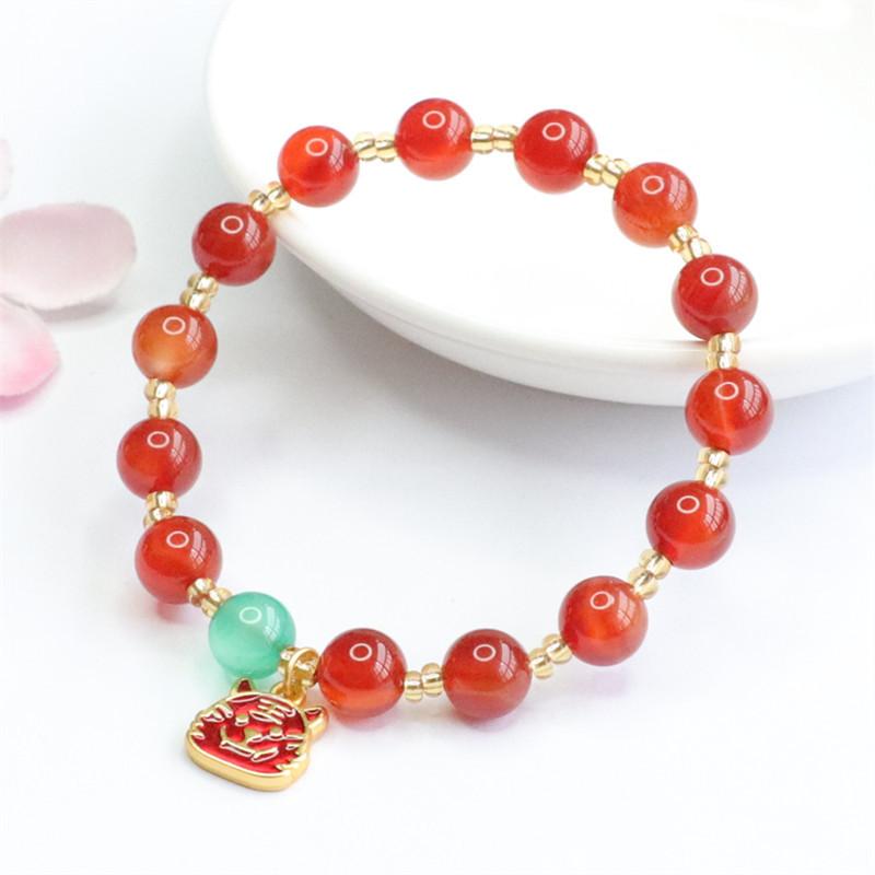 2026 Ximang Red Agate Chinese Zodiac Bracelet Chalcedony Starry Jewelry Live Delivery S2062301 About Multi8mm
