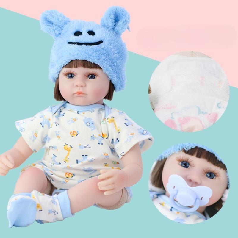 Bambola in vinile morbido da 42 cm, bambola reborn in tessuto, giocattolo per bambini