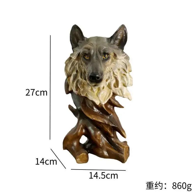 

Американская ретро-симуляция головы животного статуя волка льва тигра орла лошади скульптура для дома гостиная спальня книжный шкаф украшение