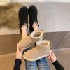 Snow Boots for Women's Winter New Casual and Comfortable Piled Thickened Flat-bottomed Muffins and Round-headed Short Boots for Women