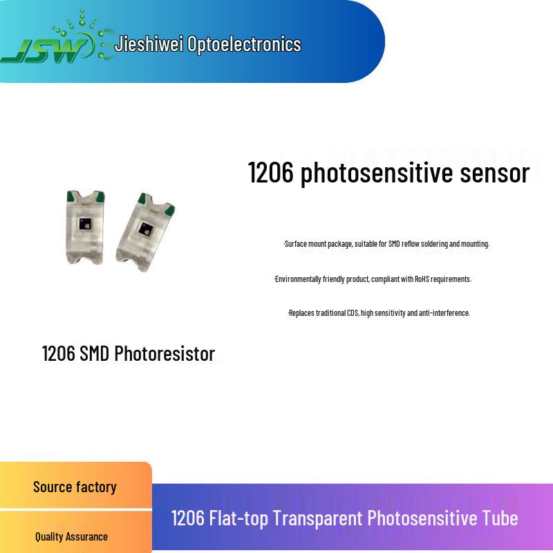 

High-Sensitivity, Anti-Interference 1206 SMD Flat Top Transparent Photosensitive Sensor