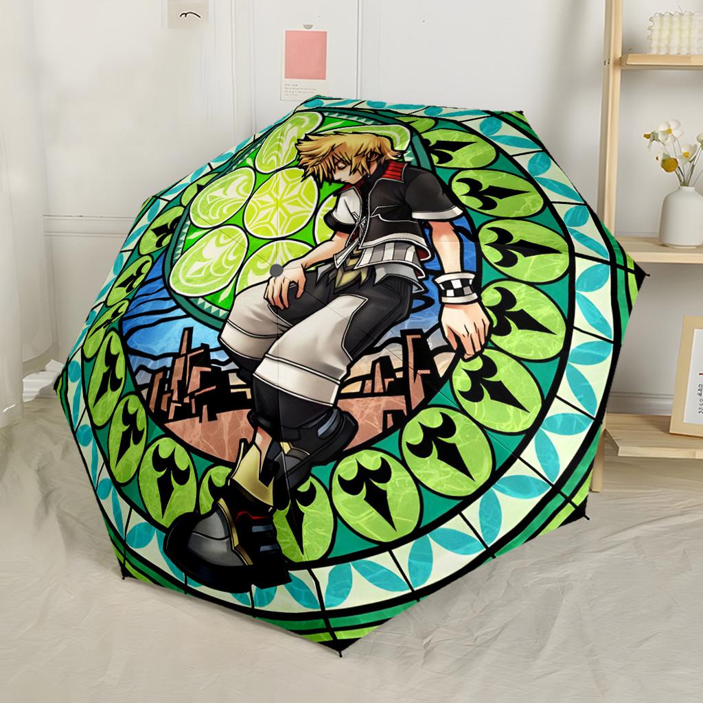 Keyblade Adventure Portable Automatic Umbrella Sturdy 8-Rib Shaft Lightweight All-Season Use Outdoor Accessory Gift for Festivals