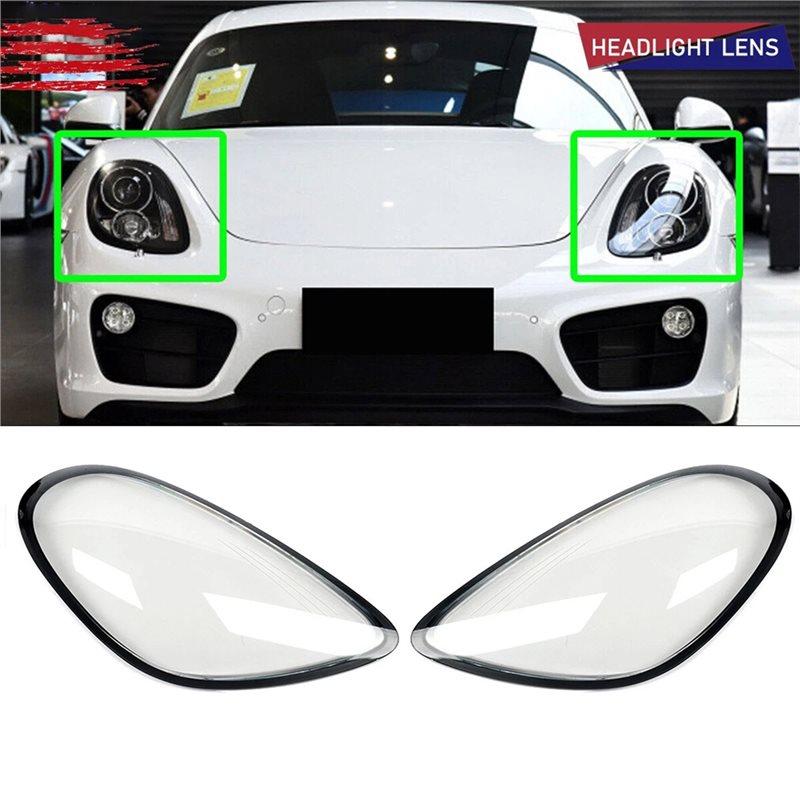 For Boxster Cayman 981 2013-2016 Front Headlight Lens Headlamp Cover Transparent Lampshade Car Light Shell Parts