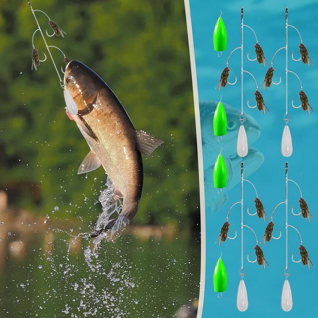Bass Fly Fishing Lures Multi-Hook Fly Fishing Bait Anti-Rust Angling Gear With Throwing Aids For Trout Perch Pike Bass Beginners