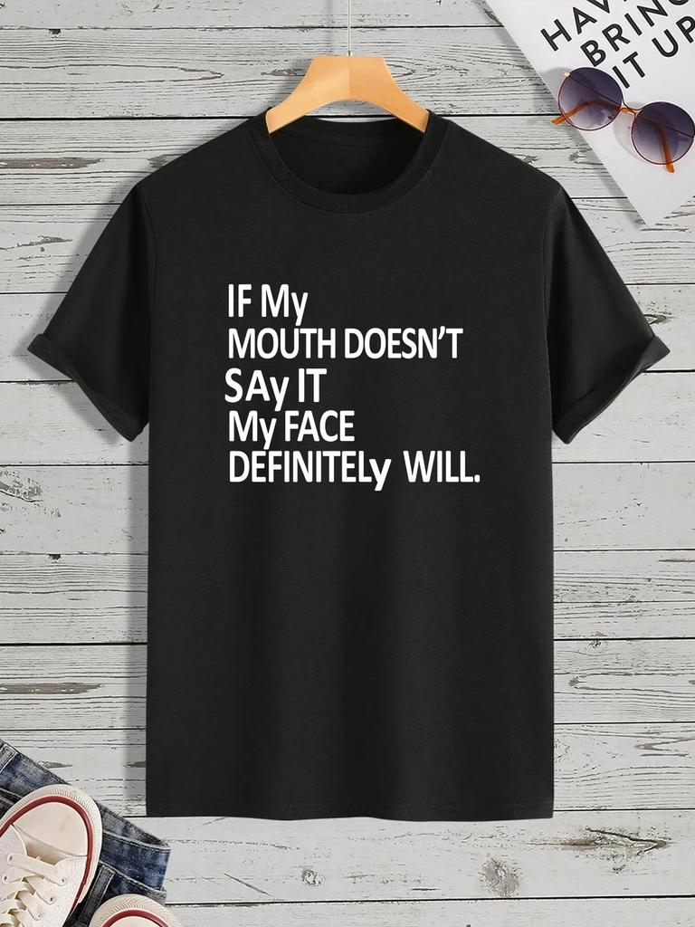 'Pokud moje ' Tričko, Potiskové tričko pro Pánské Ležérní Kulatý výstřih Krátký rukáv Módní Letní Trička Topy, Běžná a Oversize Trička