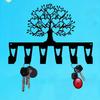 Geometric Tree of Life Key Holder Heavy Iron Metal Wall Art 6 Hooks Gold Design