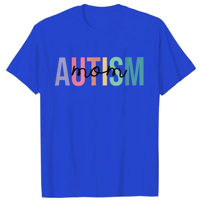 

Fashion Women T-Shirt Autism Awareness Graphic T Shirt Casual Crew Neck Short Sleeve Tshirt Autism Mom Unisex Shirt for Women 4XL