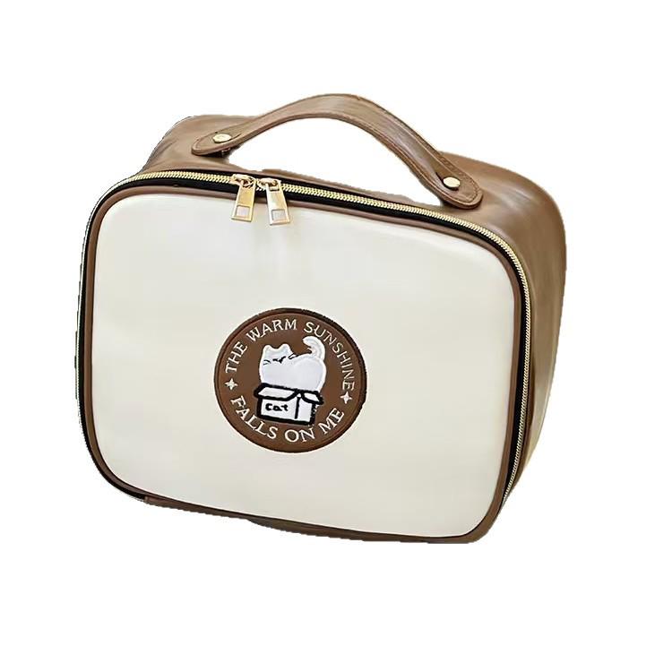 Large Capacity Cute Makeup & Toiletry Bag - Portable, Waterproof, High-End Skincare Storage