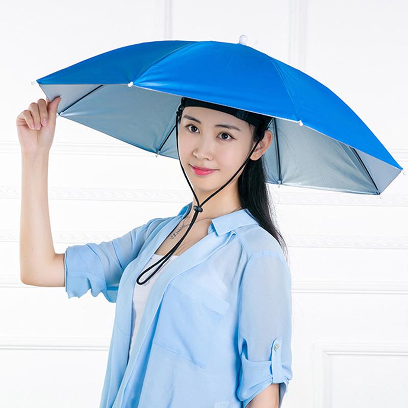 Fishing Umbrella Cap Large Head Mounted, Dual-Purpose Umbrella Cap For Both Rain And Light, Top Sunshade And Sun Protection Cap