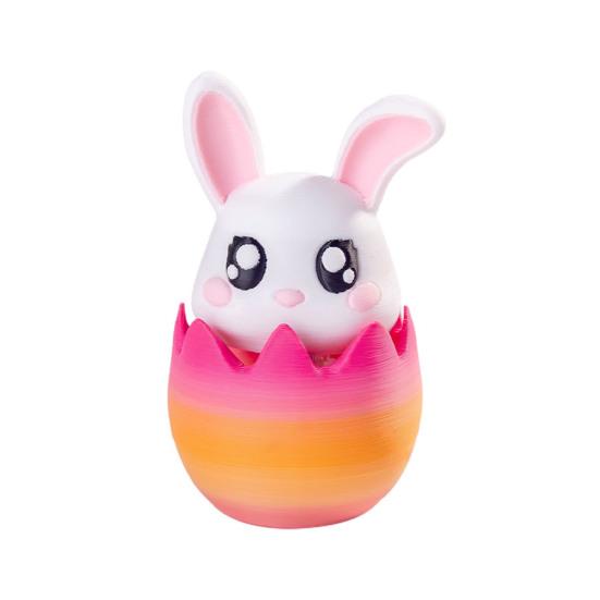 Easter Bunny Decoration Spring Rabbit Figurine with Egg Base for Home Office Desk Shelf Window Sill Decor