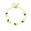 Gold Black White Heart Jewelry Set Necklace Bracelet Earrings for Women