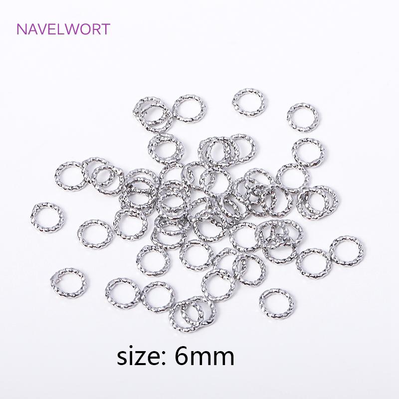 6/8/10/12MM 18K Gold Plated Brass Round Twist Closed Ring Connectors Accessories For DIY Jewelry Making Supplies Wholesale