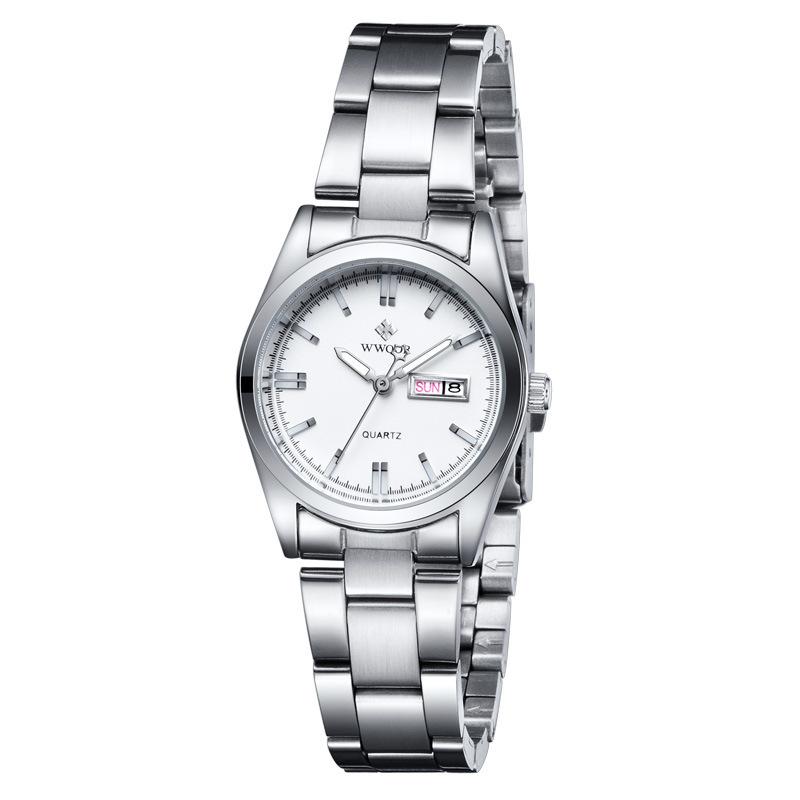 Damenuhr Edelstahl Stahlband Kalender Damenuhr Leuchtende Quarzuhr