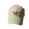 Korean-style cute cherry embroidered soft-top baseball cap for women, new autumn vintage casual versatile Korean wide-brimmed cap