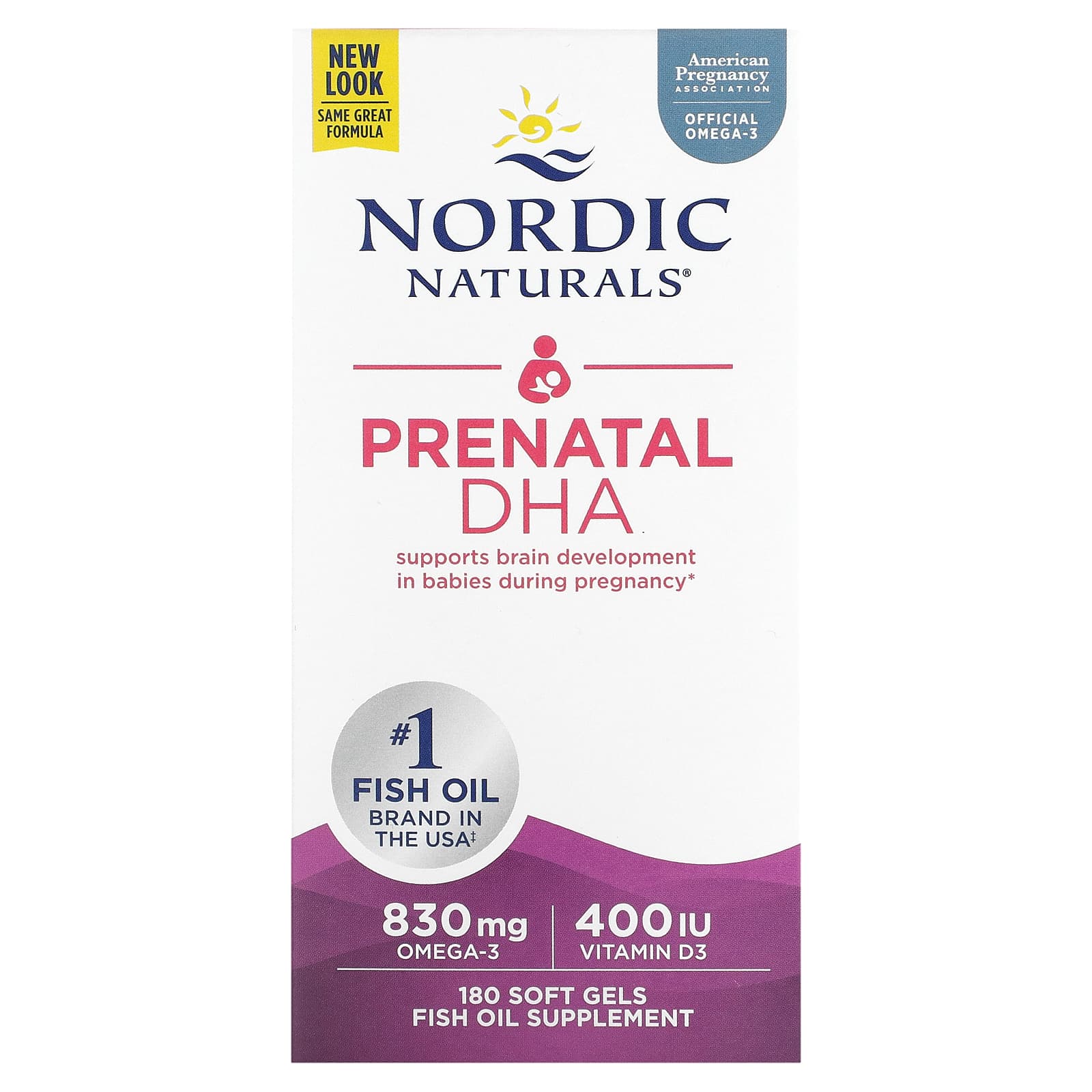 

Nordic Naturals, DHA for Pregnancy, Unflavored Formula, 180 Softgels