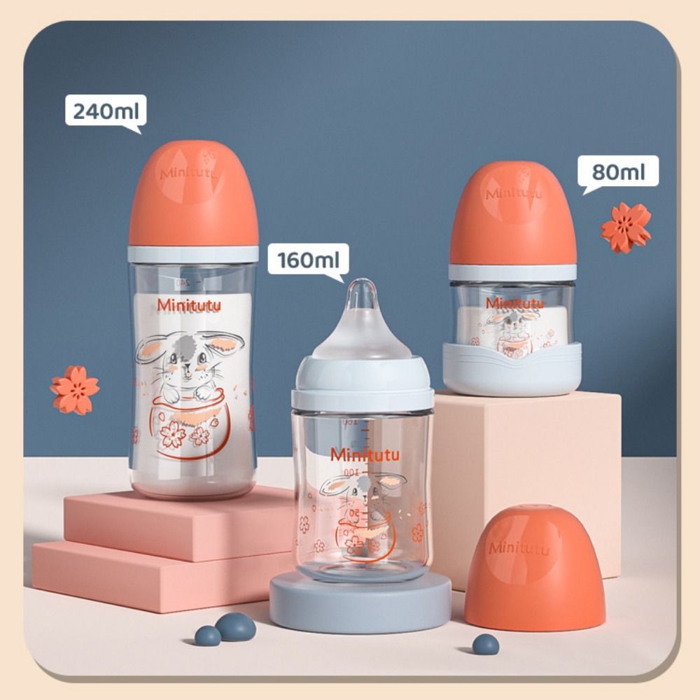 Cartoon Newborn Glass Bottle Rabbit Pattern Baby Feeding Bottle Baby Milk Bottle Newborns