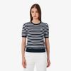 Lacoste Women's Bouclé Stripe Short-Sleeve Sweater AF251E-56G166