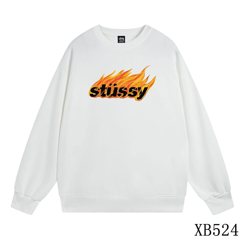 

Stussy 2023 Autumn/Winter Unisex Loose Fit Flame Logo Printed Round Neck Sweater
