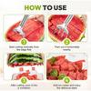 With Handle Stainless Steel Watermelon Slicer Quickly Cutting Handheld Watermelon Cutter  Gadgets