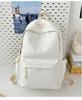 School bag letter simple Mori backpack ins style casual versatile commuter college student school bag large capacity solid color backpack