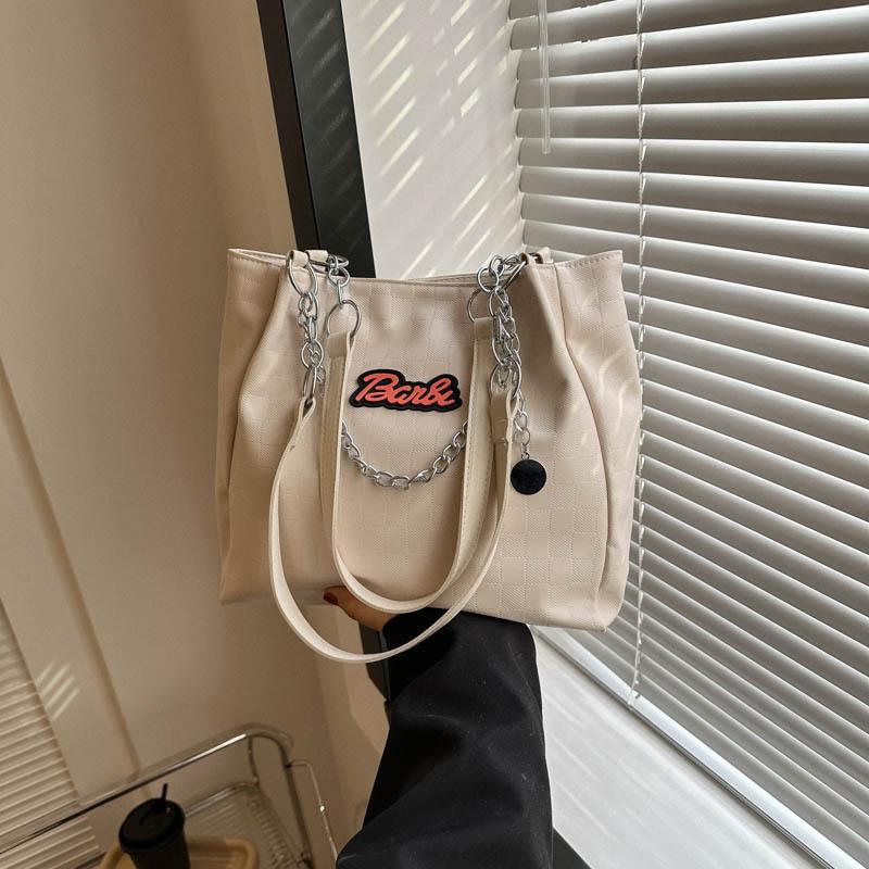 Fashionable Soft Pu Tote Bag In Black And White Perfect For Casual Commuting белый