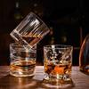 280ml Rotating Whiskey Glass Old Fashioned Glass for Drinking Bourbon,Scotch,Cocktails or Tea,Whisky