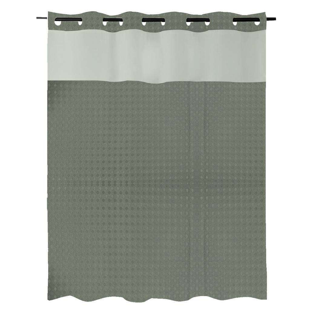 Hook Free Shower Curtain with Snap-in Liner Waterproof Bathroom Curtains Minimalist Decorative White Shower Curtain for Home