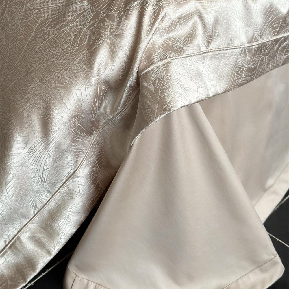 Pure Cotton Bedding Four-piece European Classical Simple Skin-friendly Breathable Bed Sheet Quilt Cover Pillowcase Kit